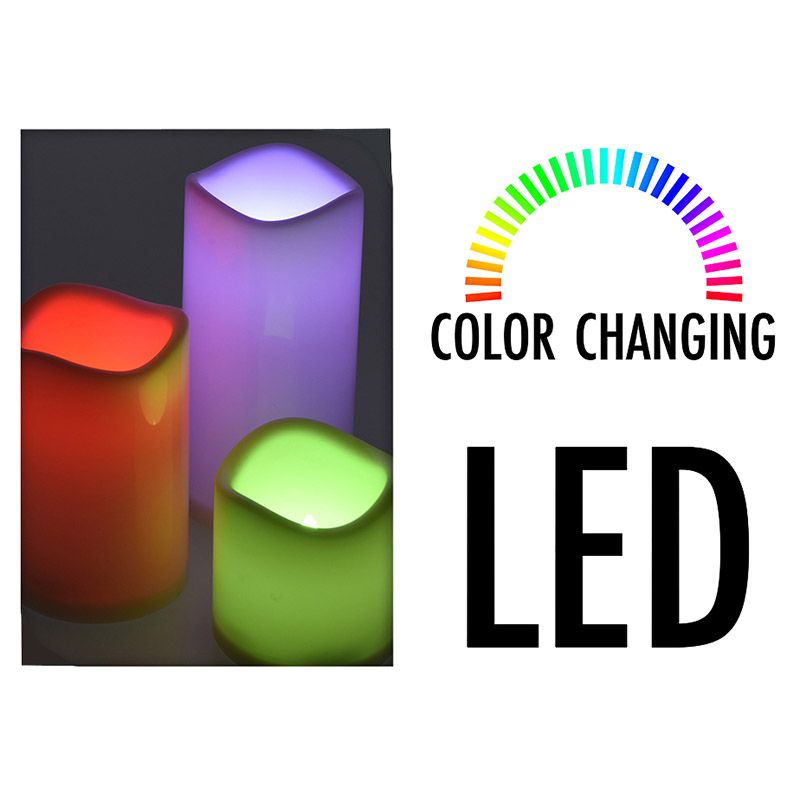 Kleurveranderende LED-kaarsen met afstandsbediening - set van 3