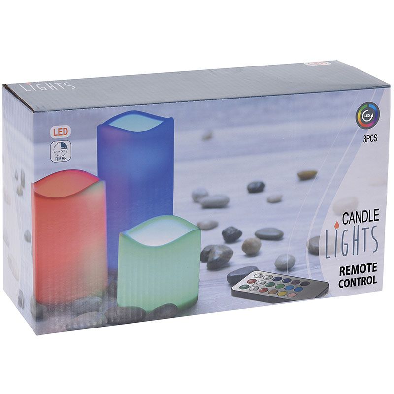 Kleurveranderende LED-kaarsen met afstandsbediening - set van 3