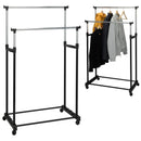 Mobiel dubbel kledingrek - 86x42x170