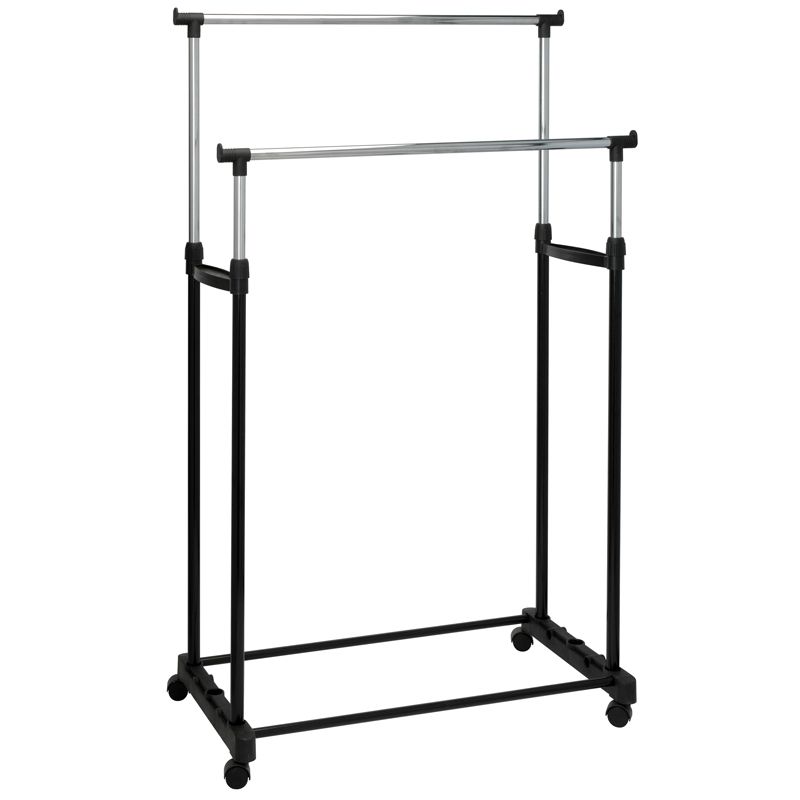 Mobiel dubbel kledingrek - 86x42x170