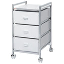 Duett Opbergtrolley op Wieltjes - Badkamer Trolley - 3 Lades - Wit