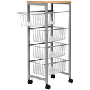 Duett Keukentrolley op Wieltjes - 4 Lades - Hout