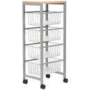 Duett Keukentrolley op Wieltjes - 4 Lades - Hout