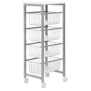 Duett Keukentrolley op Wieltjes - 4 Lades - Wit