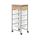 Duett Keukentrolley op Wieltjes - 5 Lades - Hout