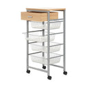 Duett Keukentrolley op Wieltjes - 5 Lades - Hout