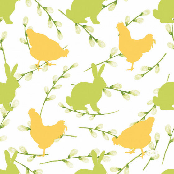 Duni servetten Bunnies and Hens 3-laags 33x33
