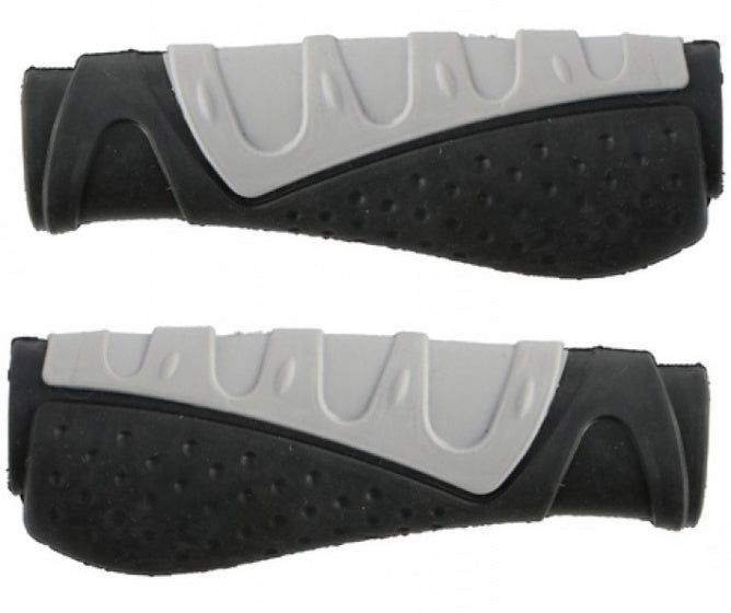 handvatten 12 cm rubber grijs/zwart per set