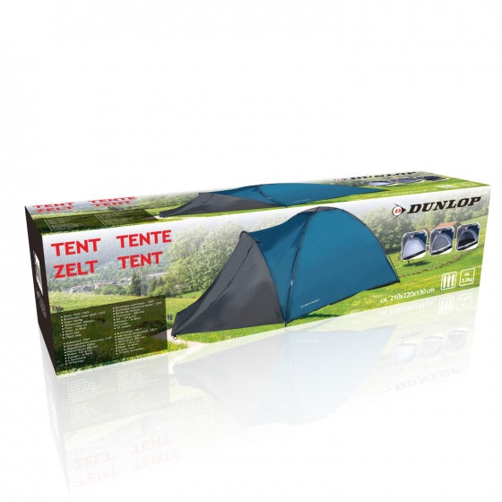 Dunlop 3-Persoons Kampeertent 210x220x130 cm Blauw/Grijs