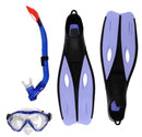 snorkelset junior blauw maat 32/34 3-delig