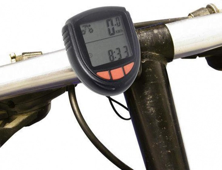 fietscomputer 5 x 4 cm bedraad zwart 10 functies