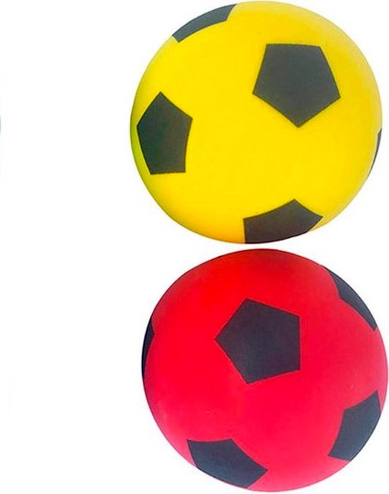 2 foam voetbal rood & geel