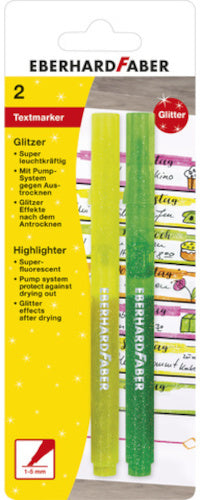 markeerstiften Glitters 1-5 mm geel/groen