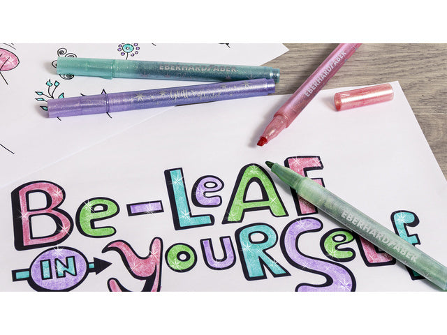 markeerstiften Pastel Glitters 1-5 mm 4 stuks