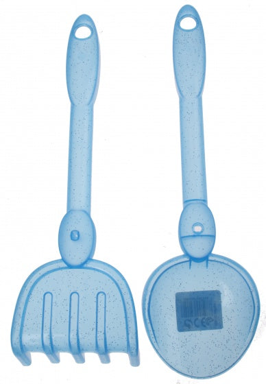 hark en schep blauw 30 cm