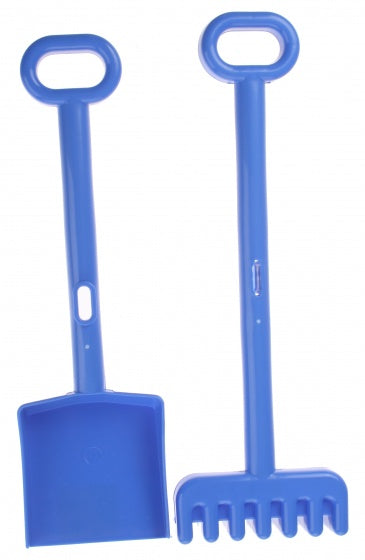 schep en hark 30 cm blauw
