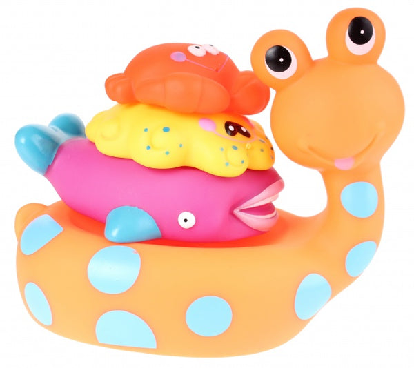 Baddier: slak met vriendjes 17 cm oranje