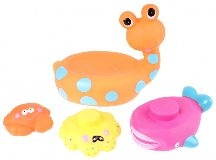 Baddier: slak met vriendjes 17 cm oranje
