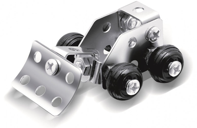 bouwpakket Metal Bricks bobcat staal chroom 42-delig