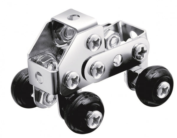 bouwpakket Metal Bricks buggy staal chroom 42-delig