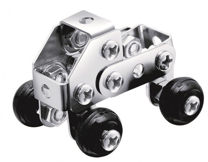 bouwpakket Metal Bricks buggy staal chroom 42-delig
