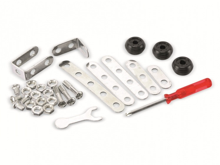 bouwpakket Metal Bricks kraan staal chroom 42-delig