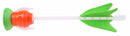 dartpijl met licht 21,5 cm groen/oranje