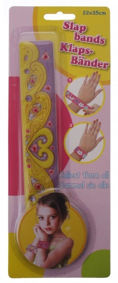 klaparmband hart meisjes paars/geel 22 x 3,5 cm