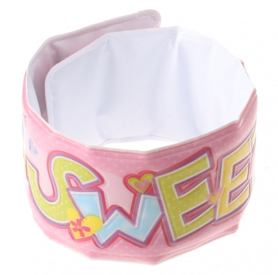 klaparmband sweet meisjes lichtroze 22 x 3,5 cm