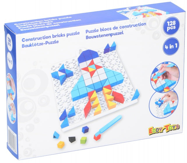 mozaïekpuzzel Raket junior paars 128-delig