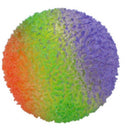 stuiterbal met licht junior 6,5 cm groen/rood/paars