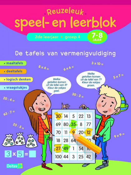 Reuzeleuk speel- en leerblok De tafels van vermenigvuldiging