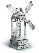 bouwdoos bouwkraan/windmolen staal zilver 270-delig