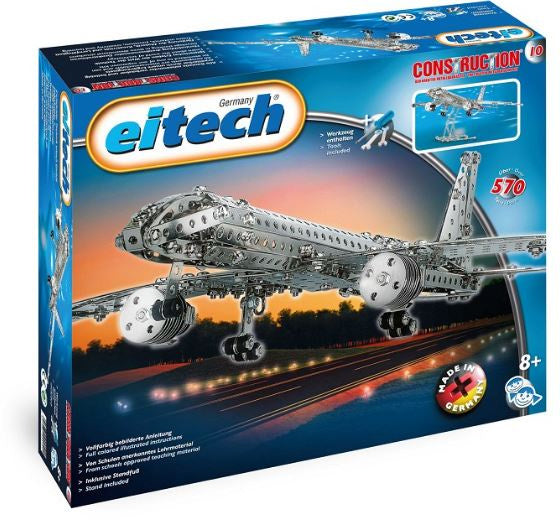 bouwset Vliegtuig staal zilver 570-delig