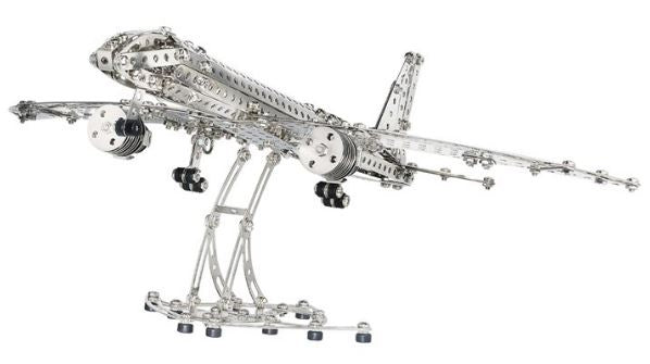 bouwset Vliegtuig staal zilver 570-delig