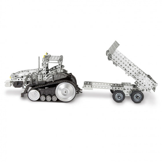 constructieset bestuurbare tractor staal zilver 354-delig