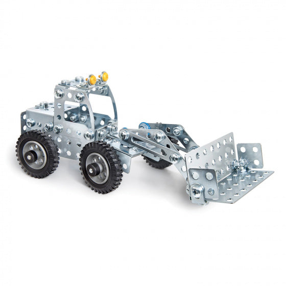 constructieset Bulldozer staal zilver 162-delig