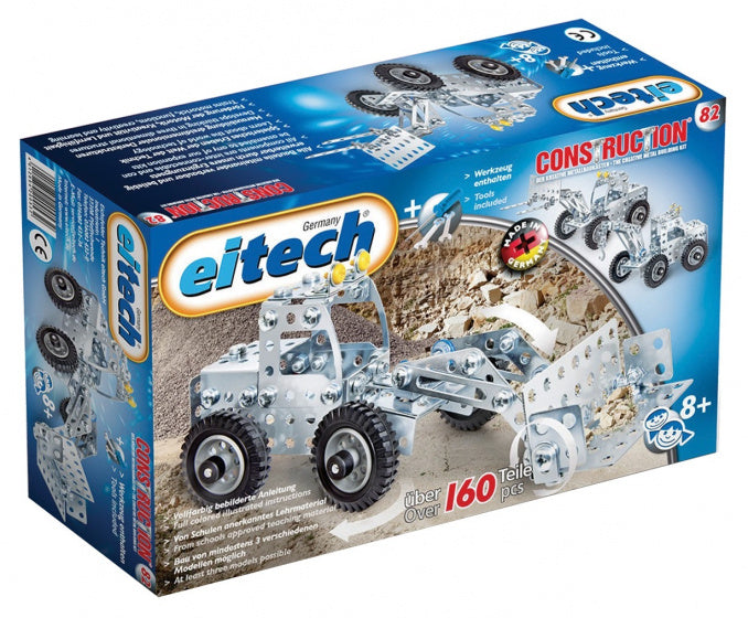 constructieset Bulldozer staal zilver 162-delig