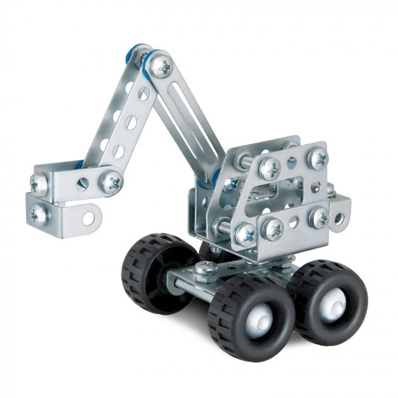 constructieset graafmachine staal zilver 102-delig