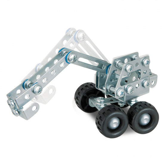 constructieset graafmachine staal zilver 102-delig