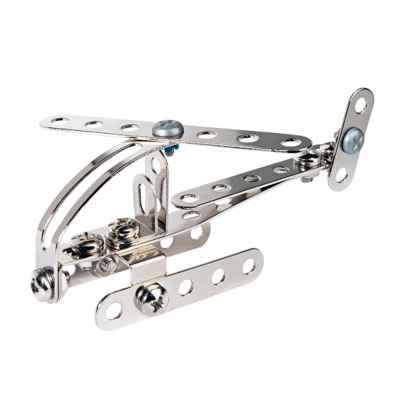 constructieset helikopter staal zilver 47-delig