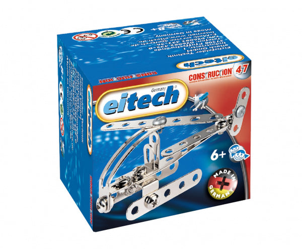 constructieset helikopter staal zilver 47-delig