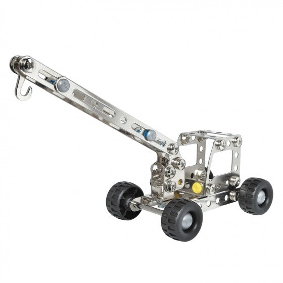 constructieset kraanwagen staal zilver 69-delig