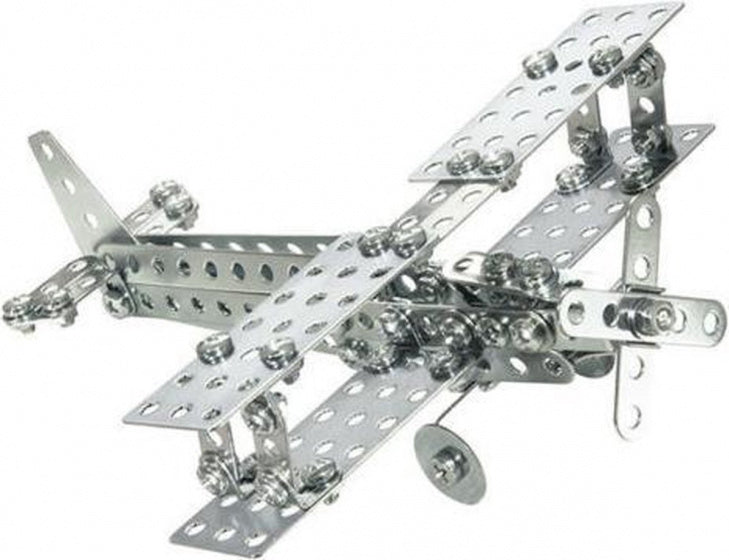 constructieset vliegtuig 18,5 x 6,5 cm staal 170-delig