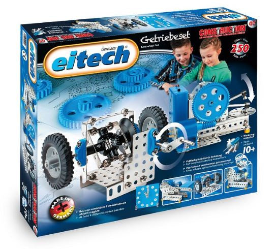 bouwset Tandwiel staal blauw/zilver 250-delig