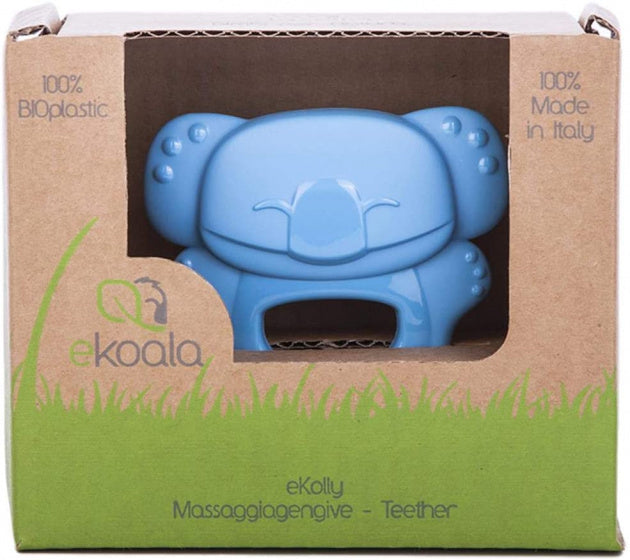bijtring eKolly junior 8 x 9 cm biologisch blauw
