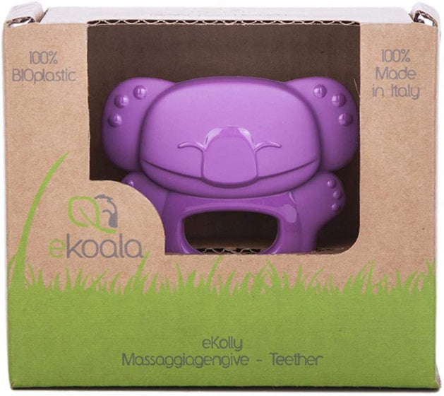 bijtring eKolly junior 8 x 9 cm biologisch paars