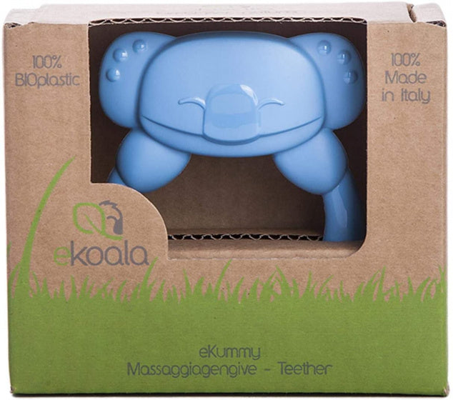 bijtring eKummy junior 12 x 9 cm biologisch blauw