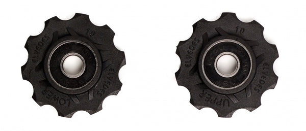 Derailleurwieltjes 2 x 10 tands Elvedes met standaard afgedichte lagers en spacers