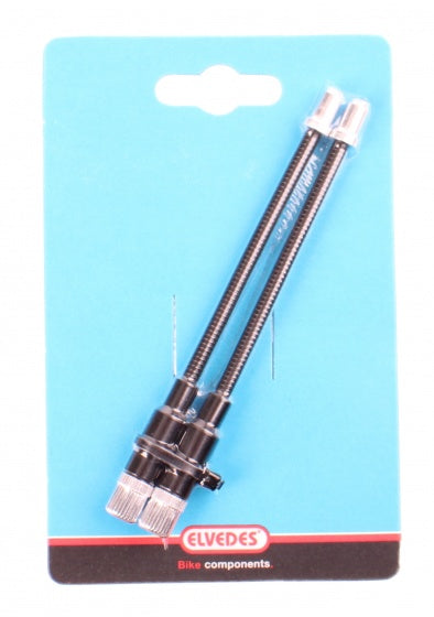 Verstelbare flex V-brake kabelpijpje Elvedes lichtmetaal - zwart (2 stuks)